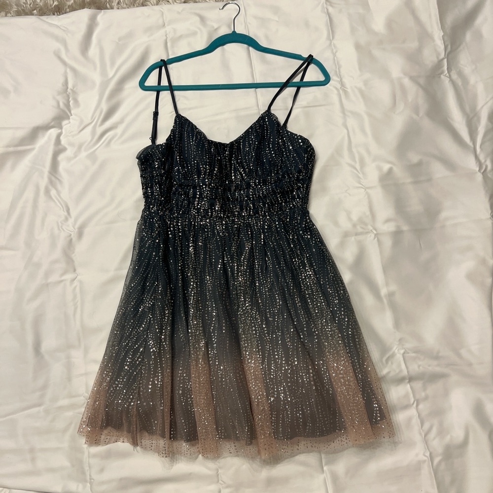 Sparkling Kids Dress in Black and Tan